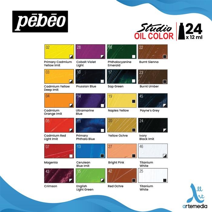 

TERLARIS Cat Minyak Pebeo Studio Oil Paint 24x12ml Tube Set