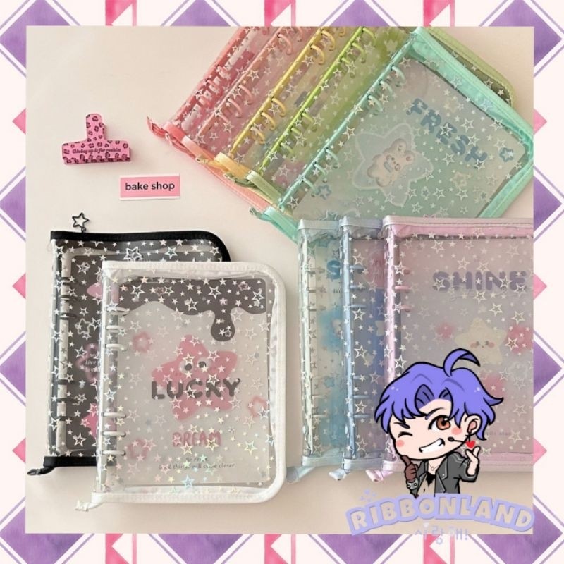 

A5 Binder Cover Star Bintang Glitter Photocard Deluxe Resleting Premium Star Bintang