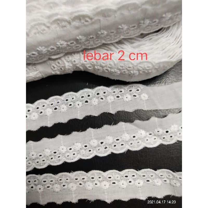 Renda kain katun putih renda katun renda kain renda mukena renda baju renda kecil