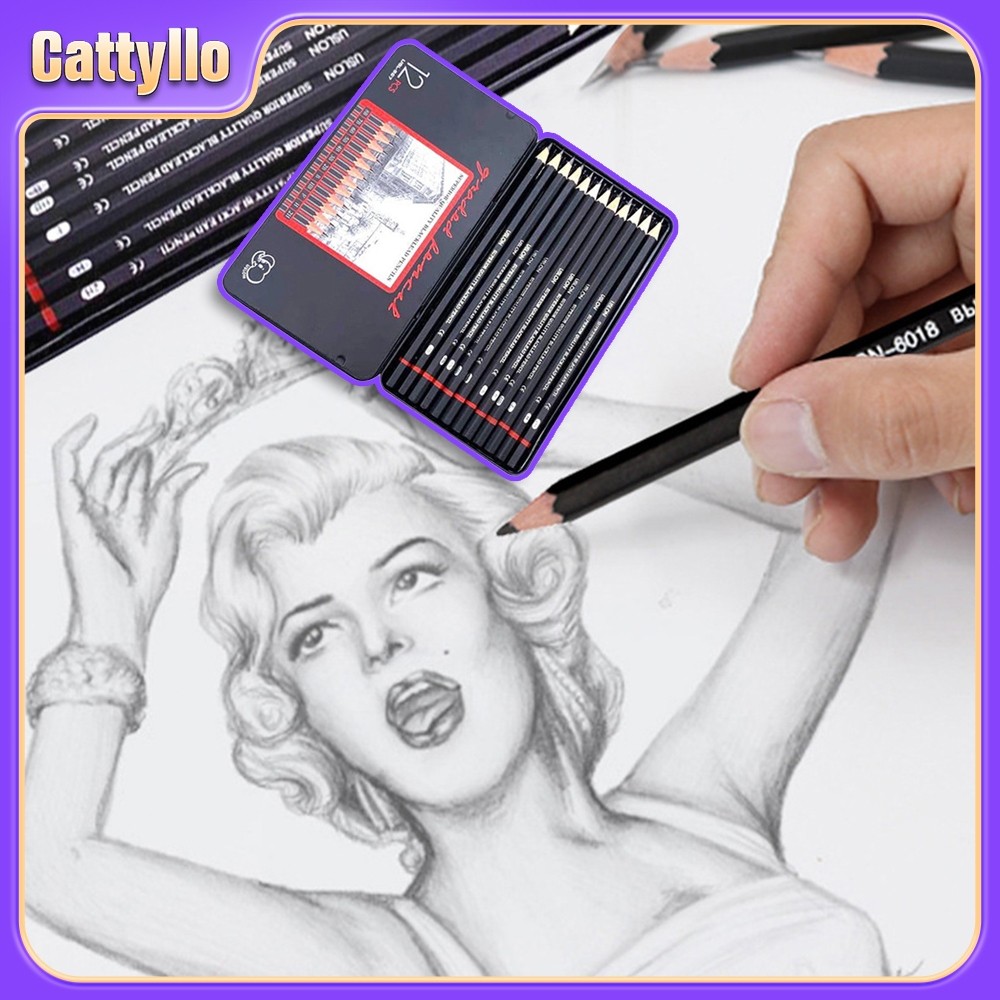 

UM1 Graphite/Charcoal Sketch Pencil Peralatan Menggambar Pensil Sketsa Orinal Satuan Kotak Besi-12