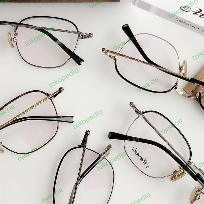 Terbaik Frame Kacamata Pria Wanita Kotak Masada Titanium 2121 Original