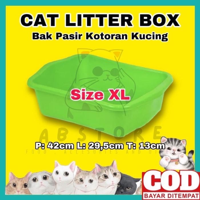 CAT LITTER BOX JUMBO Kucing Bak Pasir Kucing Anjing Bak Kotak Kucing Baskom Plastik Kotak Waskom Cat