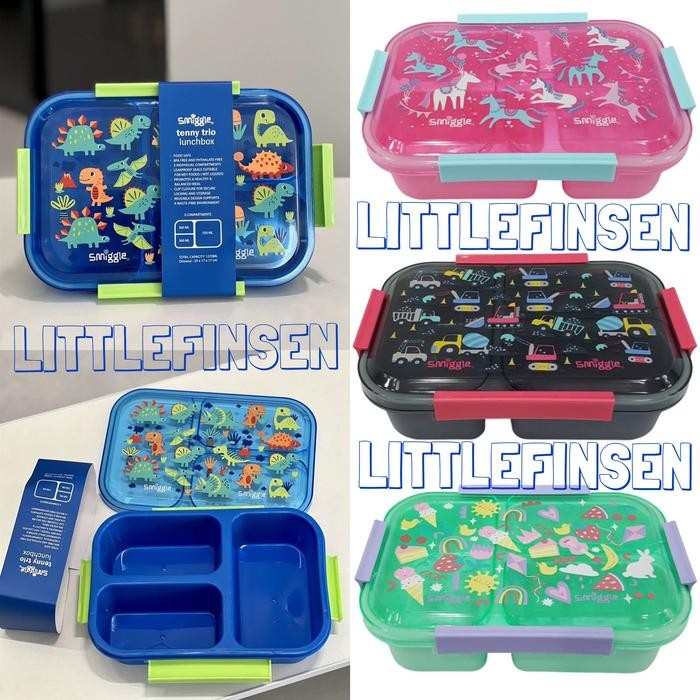 Lunch box smiggle sekat 3 leakproof/kotak makan sekat dino unicorn