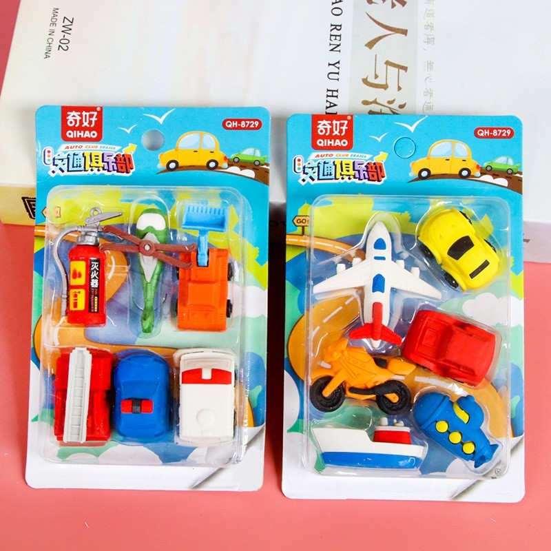 

UM1 8729 Set penghapus karakter kendaraan mobil motor vehicle hobi anak laki laki sensory play DIY
