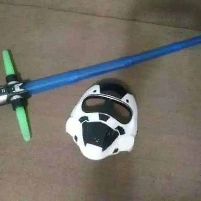 Promo mainan anak pedang topeng star wars superhero starwars nyala led suara