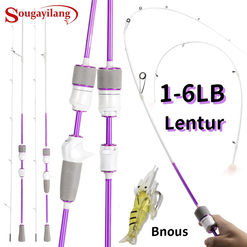 Sougayilang 1-6LB Joran Pancingan 180cm Lentur Carbon Soild UL Pancing