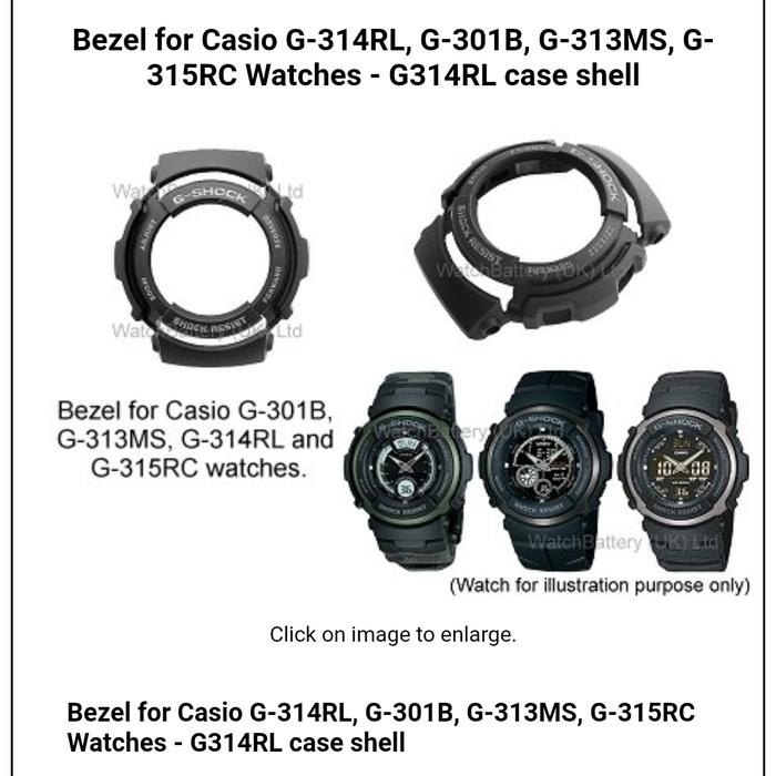 Terbaik Bezel G-Shock G-301B G-313Ms G-314Rl G-315 G 300 G 301 Casio Original