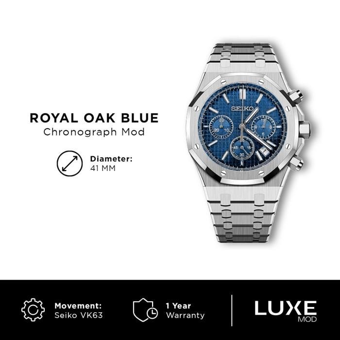 Berkualitas Seiko Royal Oak Blue Chronograph Vk63