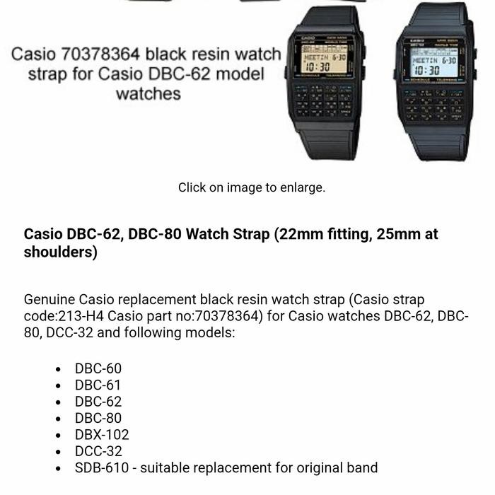 Paling Murah Band Watch Dbc-62 / Casio Original Strap