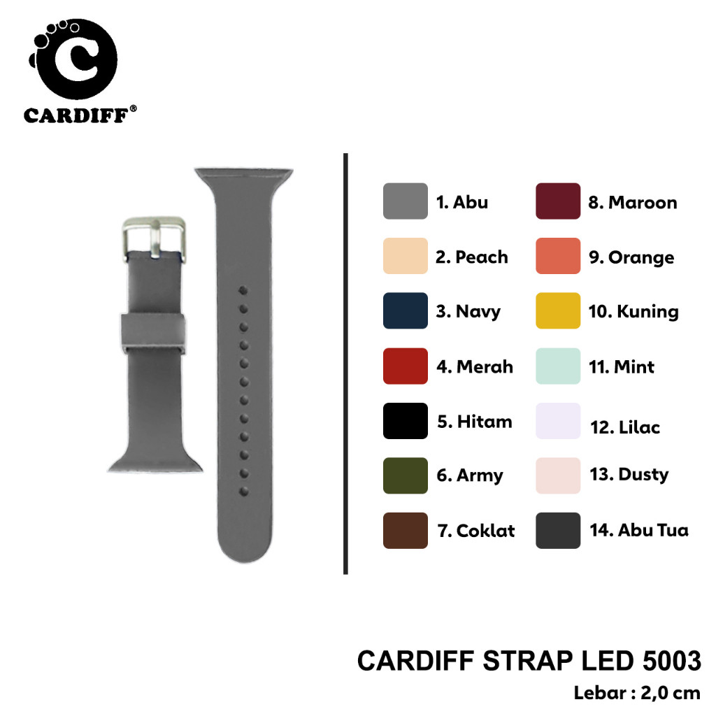 CARDIFF Tali LED 5003 Original Tali jam tangan LED