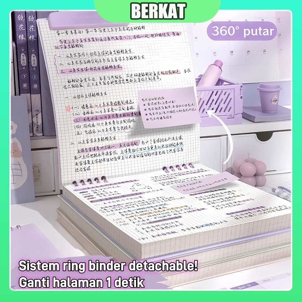 

UM1 B5 Binder 360 Derajat / Notebook Aesthetic / Buku Tulis Sekolah / Notebook B5 / Notebook Binder