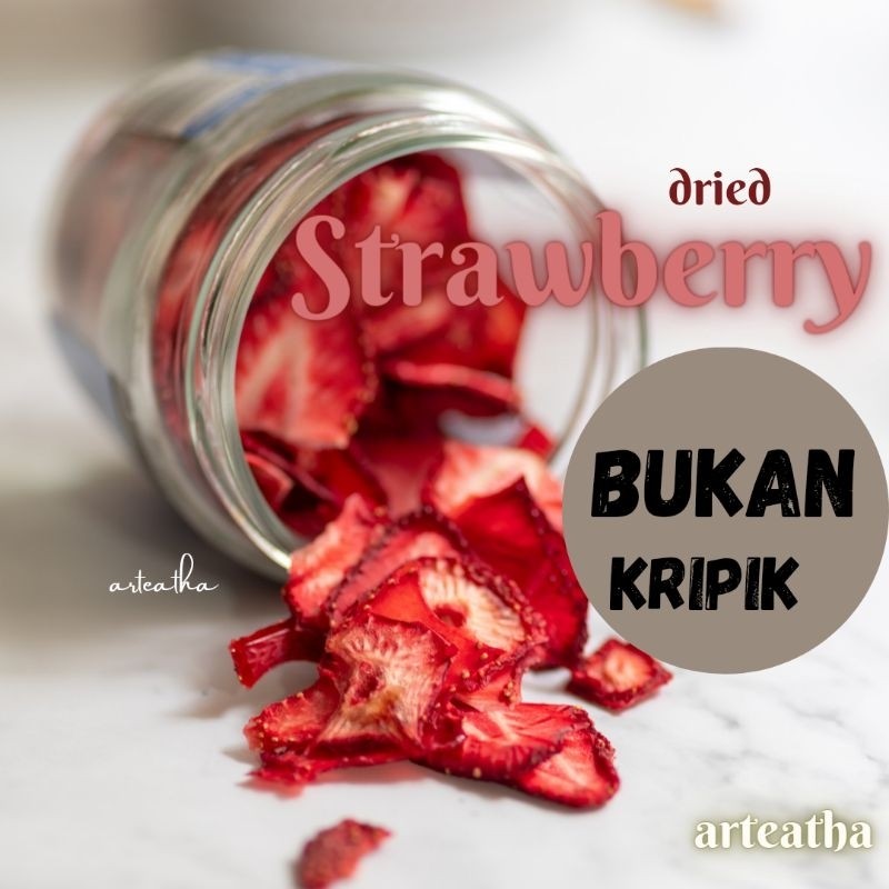 

Dapur Joglo [Bukan Kripik] Dehydrated Dried Strawberry Slice/ Strawberry Iris Kering ( Tidak