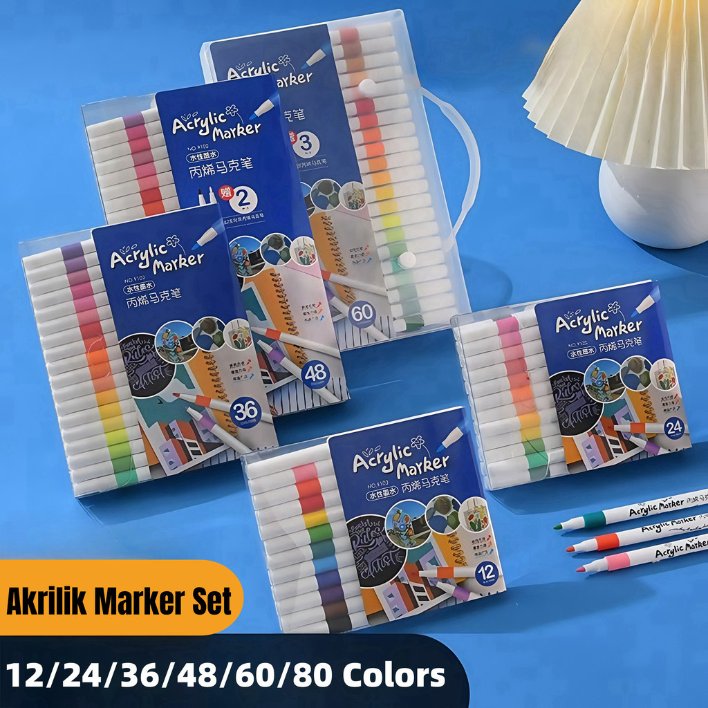 

UM1 Pen Akrilik Marker Warna Cepat Kering Tahan Air / Spidol Acrylic Painter / Menggambar