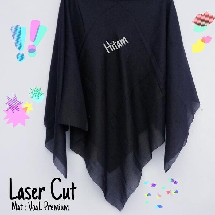 cantikk- Kerudung Murah Polos Black Kayla Voal Scarf