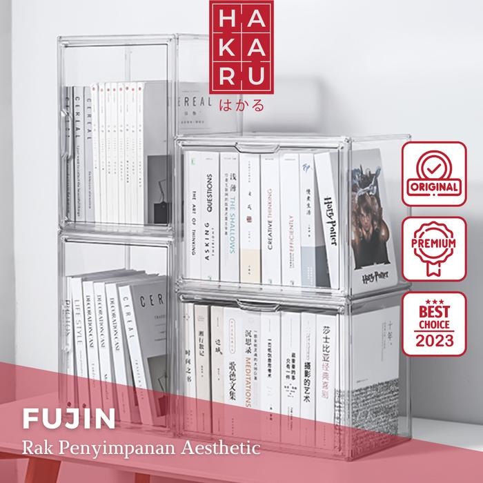 Transparent Acrylic Book Magazine Organizer Container Box Akrilik Buku
