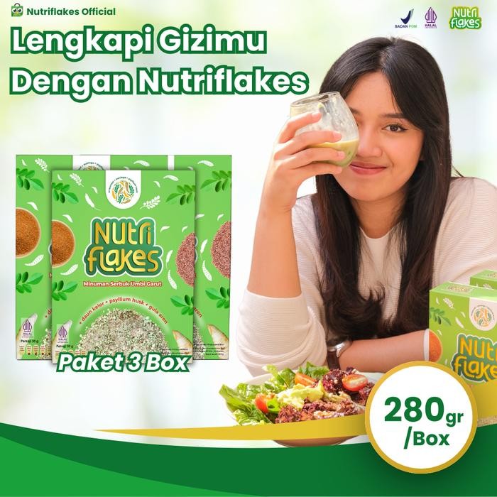 

EatFr3sh- Nutriflakes Sereal Umbi Garut - 3 Box Lebih Hemat untuk Asam Lambung