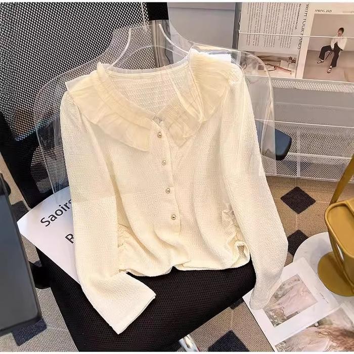 Hijmi- JOVELINE - CARDIGAN KOREA KERAH ADEM KANCING MUTIARA