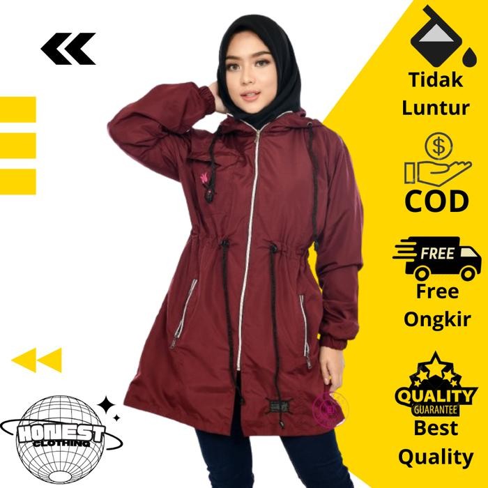 Baraka- Jaket Parka Wanita Muslimah Taslan Waterproof