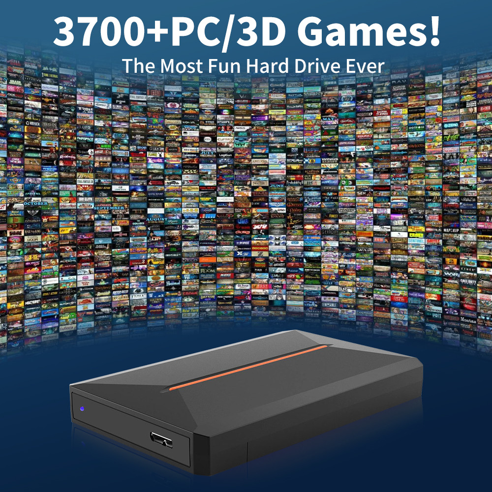 Launchbox 500G Portable Game Hard Drive Hyper Base Lbox Gaming Hdd With 3700 Pc/3D Game For