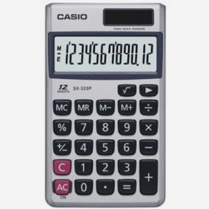 

No.OneBest- Casio SX 320P Kalkulator Pocket 12 digit 100% ORIGINAL GARANSI RESMI