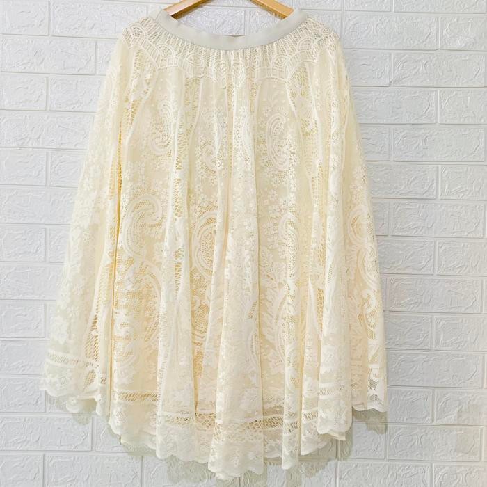 Harga Terbaru Bawahan Rok Panjang Jumbo Lace Brukat Import Bigsize Wanita Muslim Sxk310