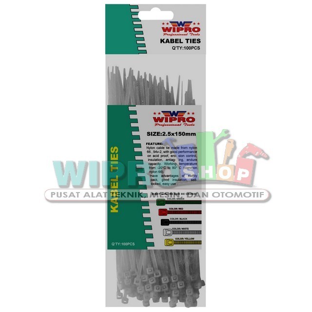 

No.OneBest- WIPRO Kabel Ties (Natural White) 2.5x150