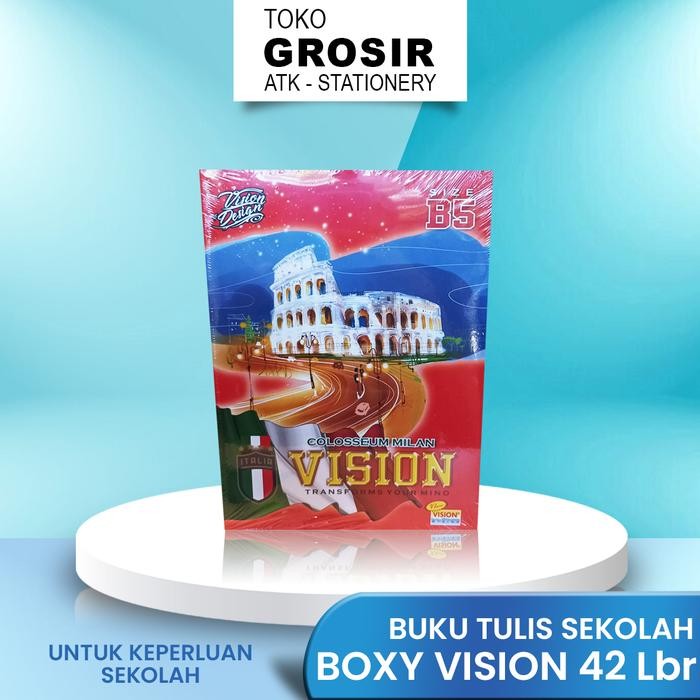 

No.OneBest- Buku Tulis Boxy Vision 42 Lembar 1 Pack isi 6 Buku