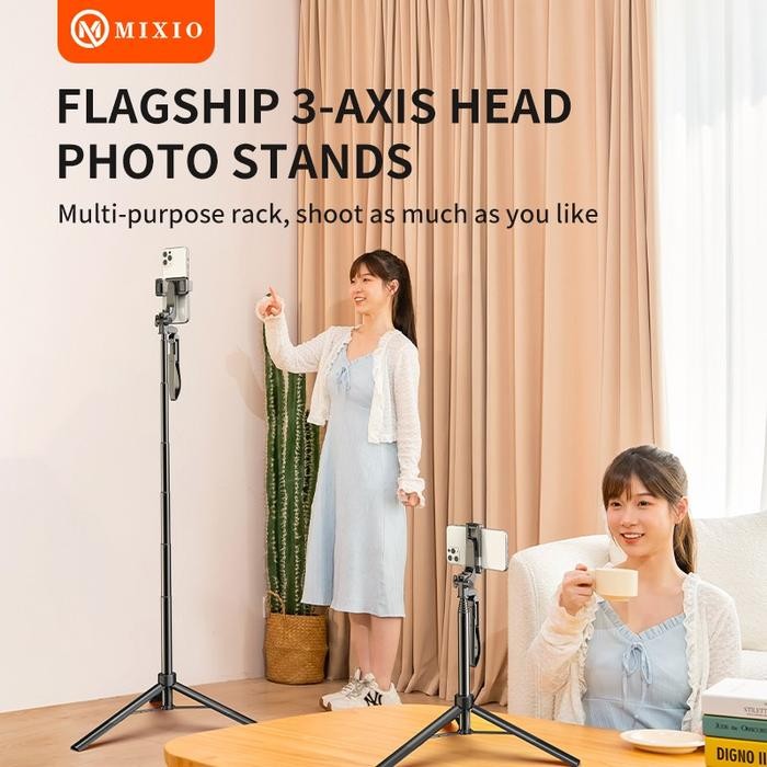 Mixio A61L 170Cm Tongsis Bluetooth Remote Selfie Stick Tripod