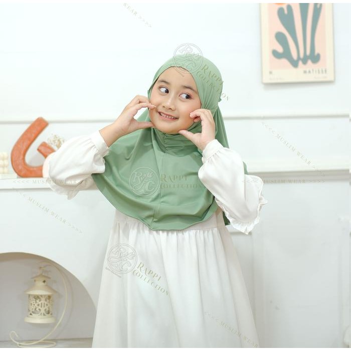 Modiq- Jilbab Bergo maryam Anak Remaja 3-10 Tahun / Bergo Jersey Anak Remaja