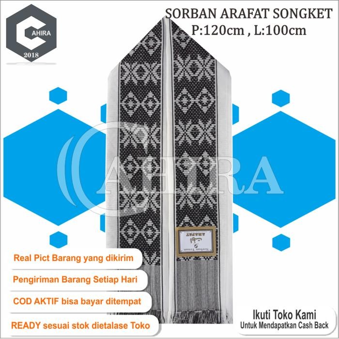Modra- SORBAN ARAFAT SONGKET SORBAN MOTIF KEREN SORBAN HAJI PRIA DEWASA