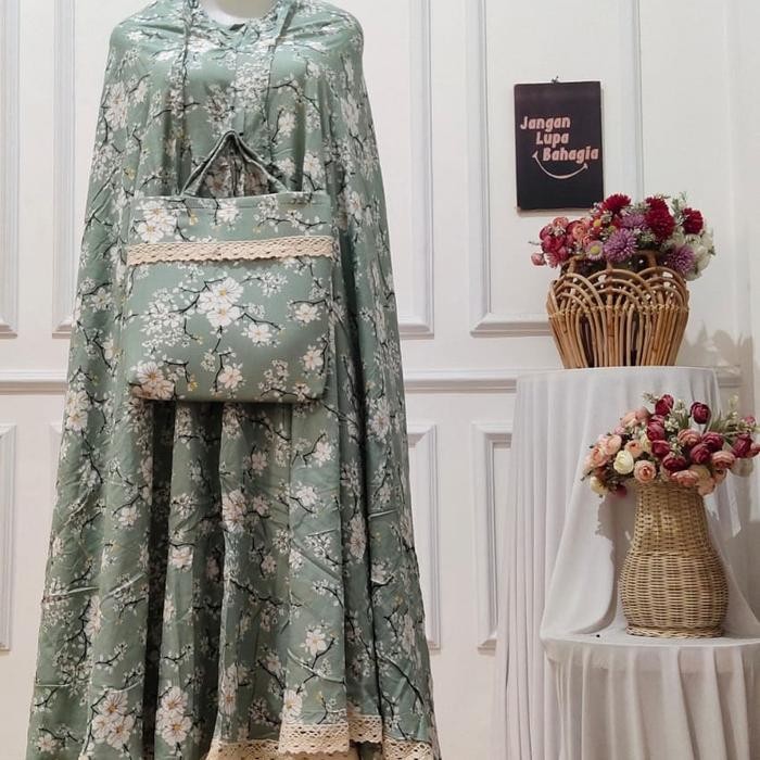Modra- MUKENA DEWASA MOTIF BUNGA MELATI JUMBO RAYON PREMIUM