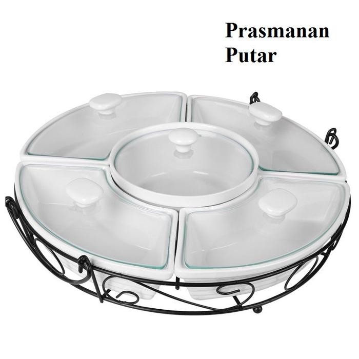 PRASMANAN PUTAR KERAMIK TUTUP KACA 14 INCH HOME LINE