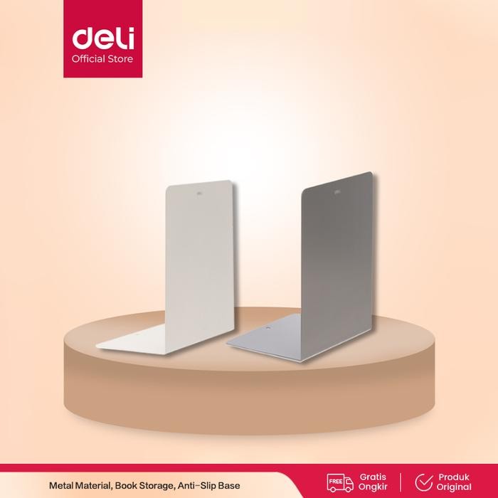 

Deli Penahan Buku / Pembatas Buku Majalah 2Pcs/Pack Bahan Metal Adjustable 78650 Desk #Gratisongkir