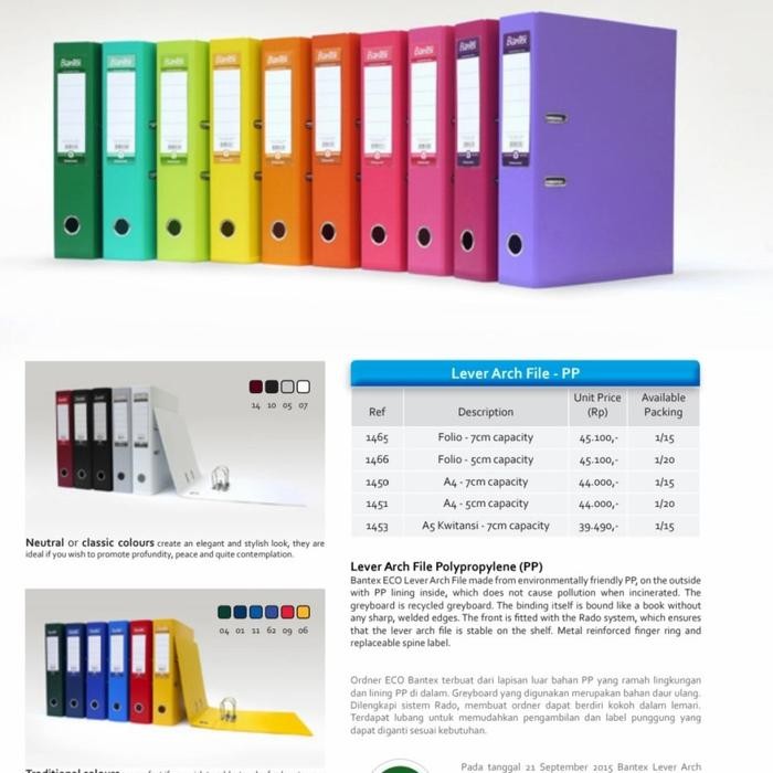 

Odner Bantex Plastik Fvc Folio (F4) 1465 /7Cm #Gratisongkir