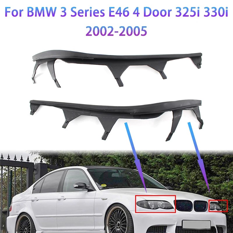 Car Front Upper Headlight Cover Strips Trims Headlight Sealing Strip Gasket for  E46 325i 2002-2005 
