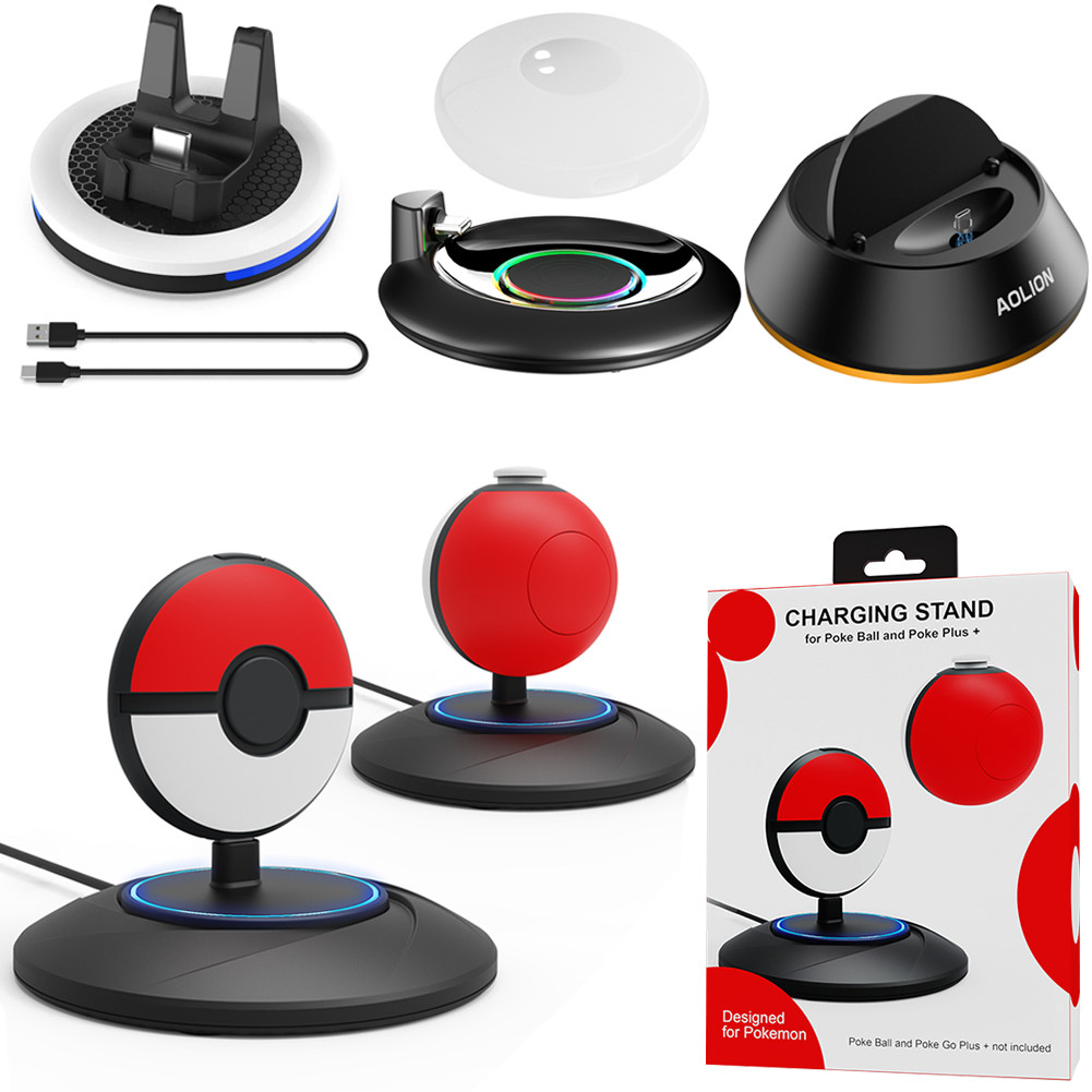 Charging Base For Pokemon GO Plus + 2023 Type-C Charging Base with LED Indicator Charger Adapter for