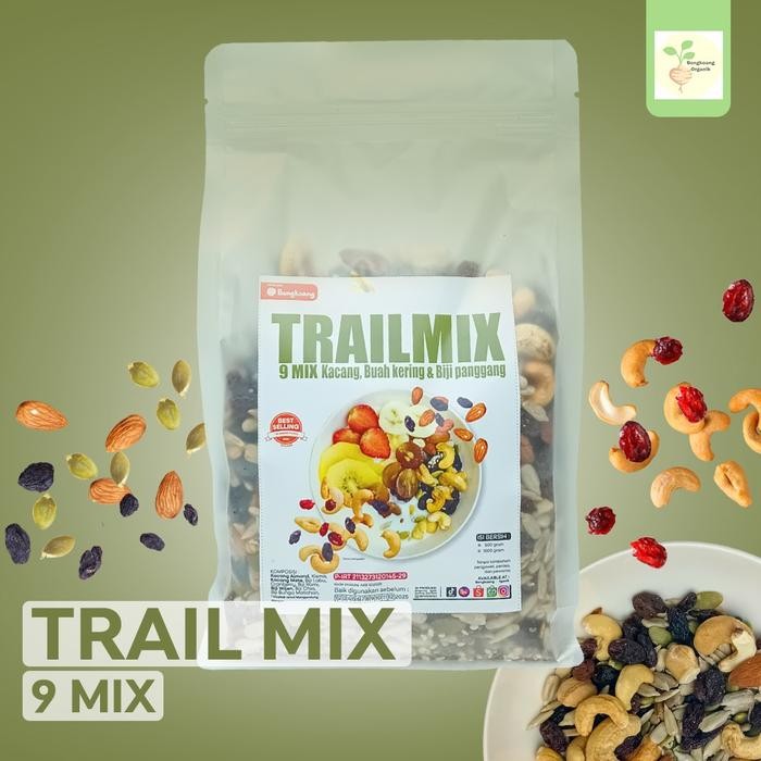 

SUPER TRAIL MIX (9 MIX) 500GR - Almond, Cranberry, Cashew, Sunflower seed, Pumpkin seed, Raisin,