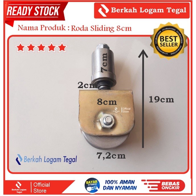 Roda Pagar Sliding Besi Super 8 Cm