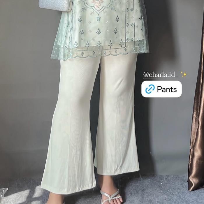 Sena Pants Bigsize / Celana Jumbo / Kulot Jumbo - Chc1697 Celana Flare Ootd Cutbray Hitam Kulot