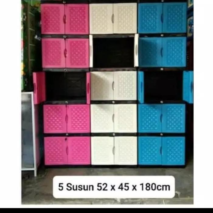 utamajaya- Lemari PLastik AQUOSE Mini Susun 5+Full Kunci