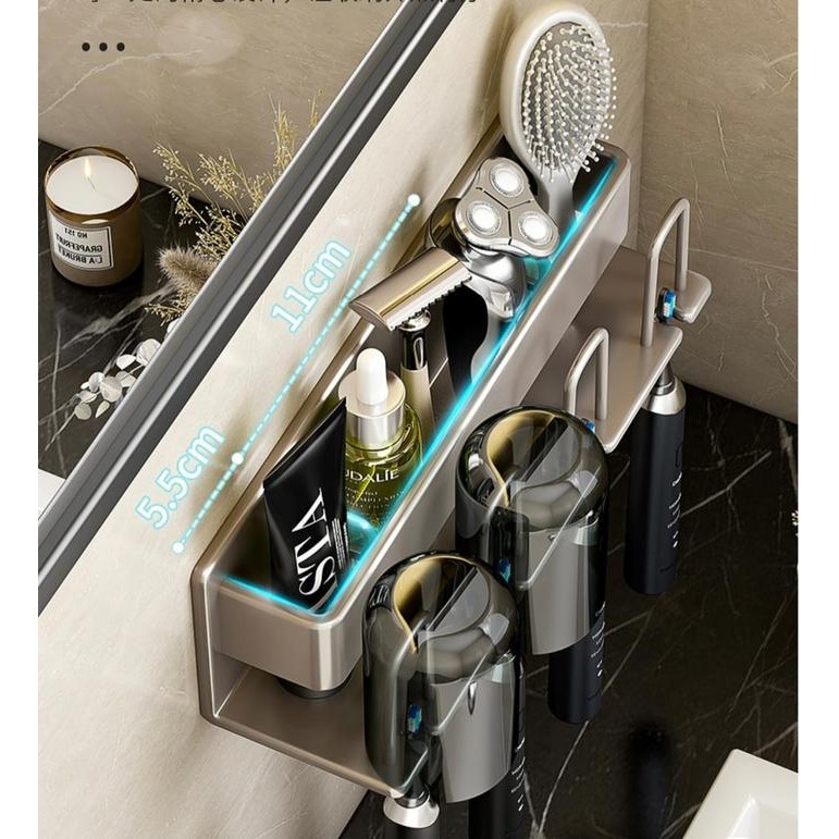 Tempat Sikat Gi Kamar Mandi Bebas Bor/ Rak Toilet Kamar Mandi Dinding *