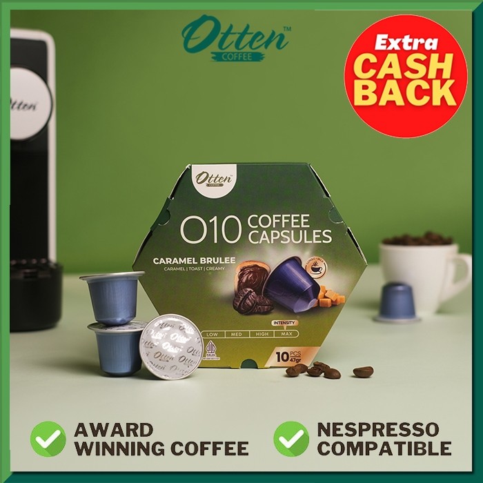 

Kopi Kapsul - O10 Caramel Brulee Coffee Capsule Kapsul Nespresso Compatible - Otten Coffee Capsules