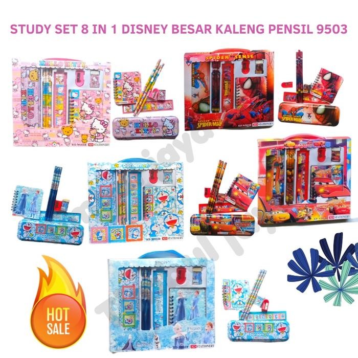 

ORIGINAL..!! STUDY SET / PAKET ALAT TULIS 8 IN 1 DISNEY BESAR 9503