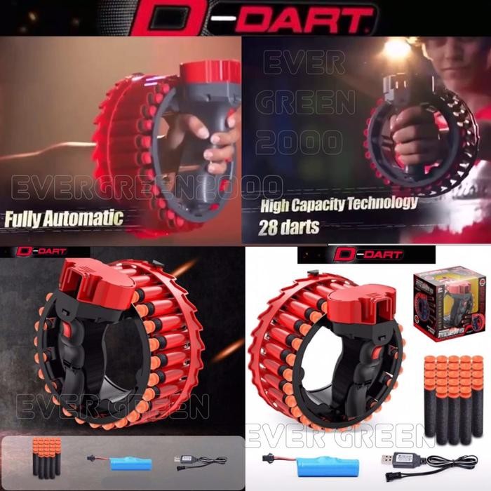 Mainan Sniper Tembak Tembakan Nerf Otomatis - Growler Elektrik - with 28 Cartridge Case + Peluru