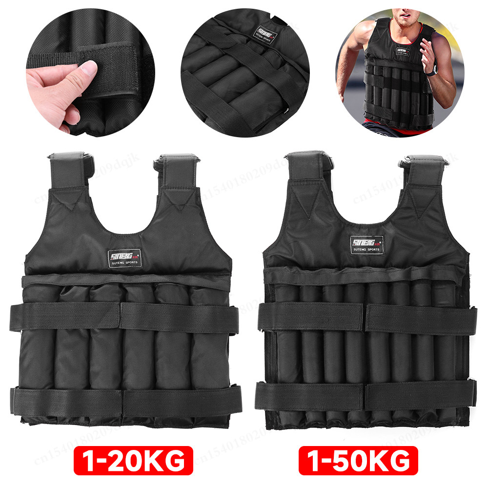 3-35kg Durable Loading Weighted Vest Adjustable Weight Training Exercise Waistcoat Jacket Sand Cloth