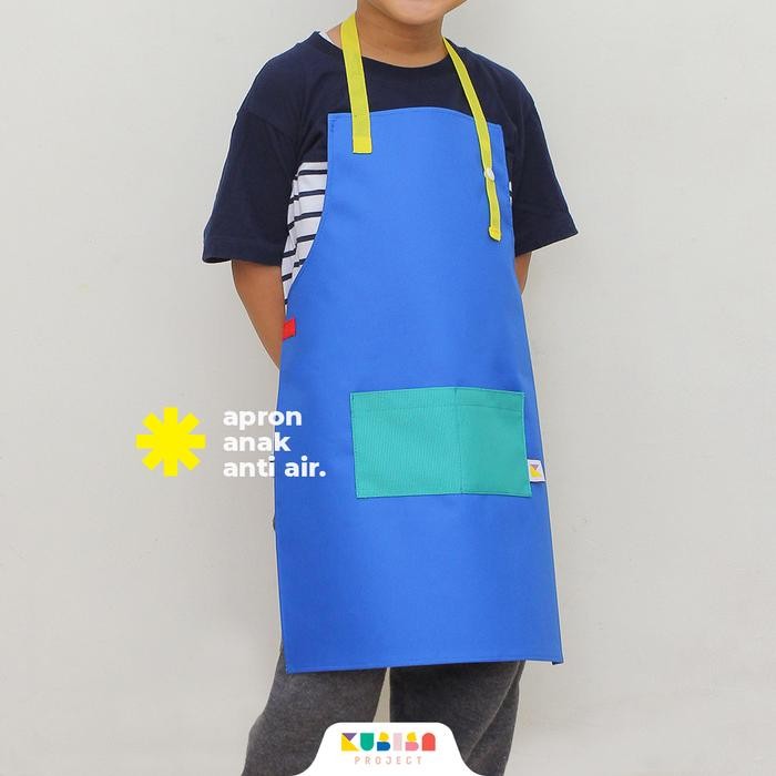 APRON / CELEMEK ANAK ANTI AIR (BIRU) KUBISA PROJECT