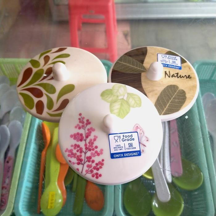 JTTOP" TUTUP GELAS ONYX- MELAMIN - MOTIF.. DIAMETER +- 9CM