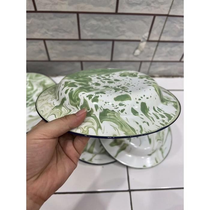 JTTOP" PIRING ENAMEL BLIRIK JADUL/PIRING SENG BLIRIK JADUL DIAMETER 22CM & 20CM