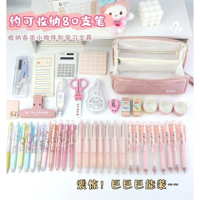 

Pencil Case Kotak Pensil Aesthetic Korea Style Tempat Pensil Besar