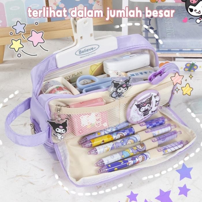 

Besar Jumbo Pencil Cases Large Capacity Pencil Bag Pouch Holder Box For Girls Office Student